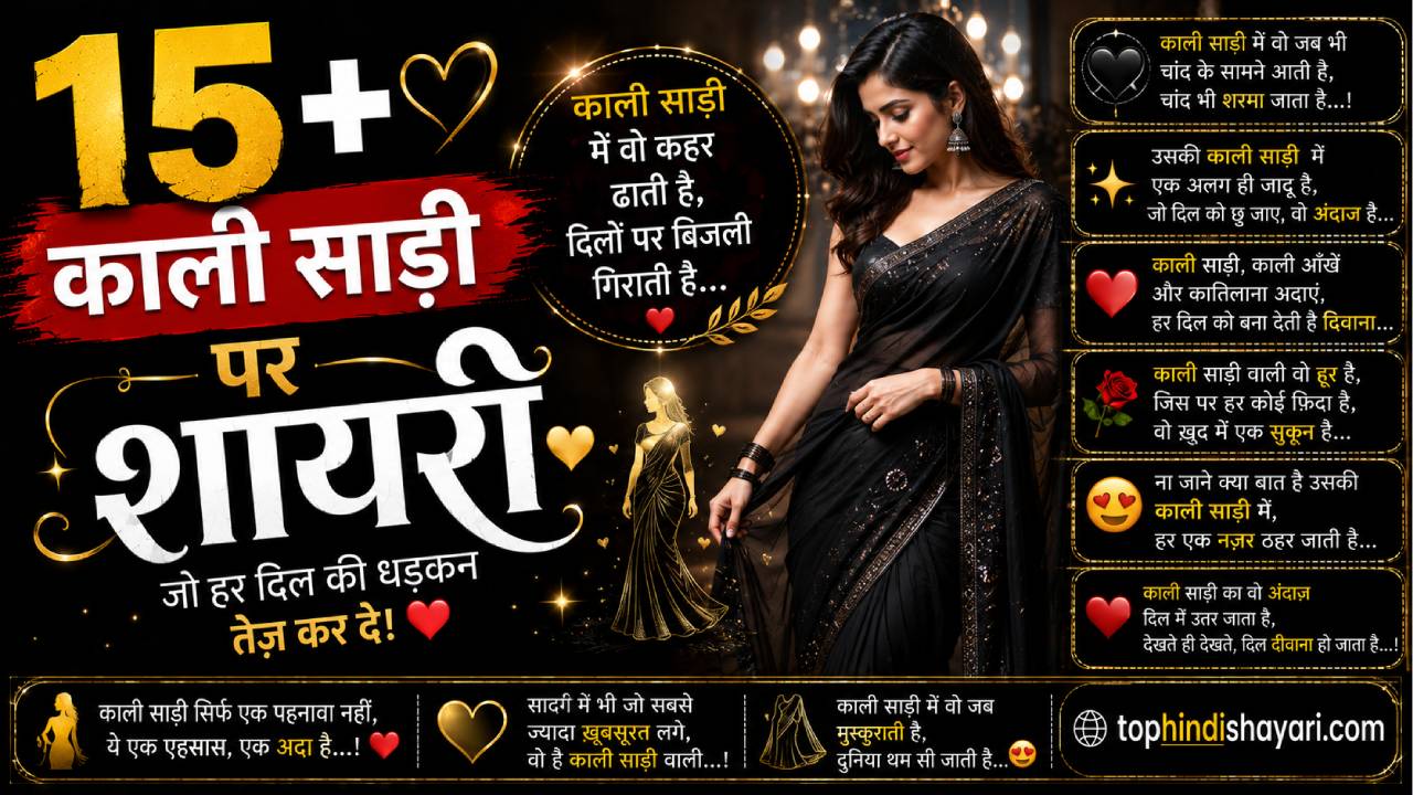 काली साड़ी पर शायरी