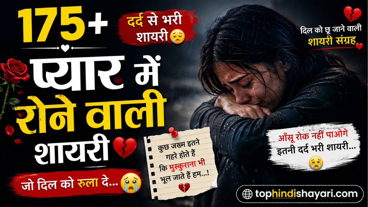 प्यार में रोने वाली शायरी