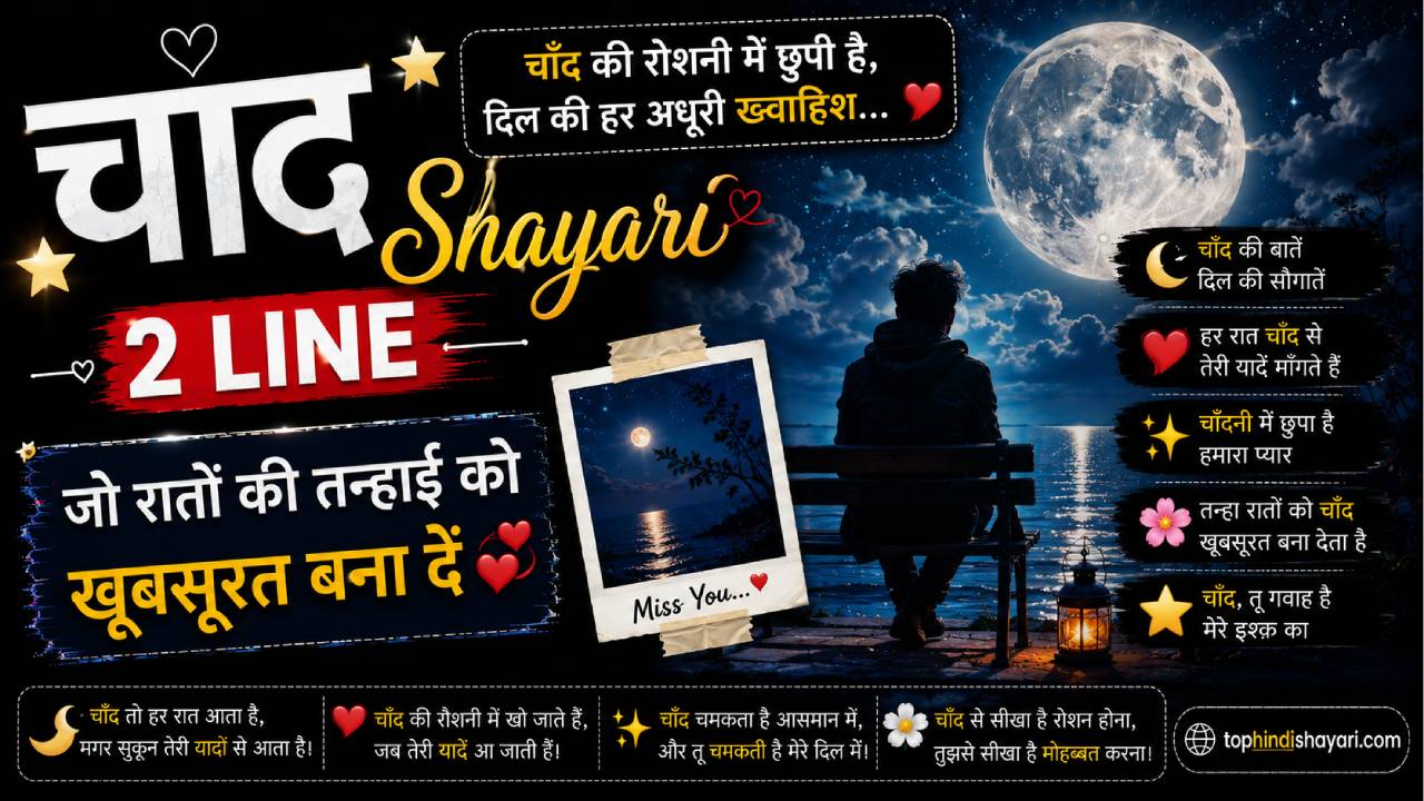 Chand Shayari 2 Line
