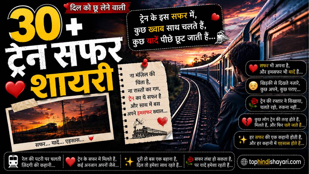ट्रेन सफर शायरी