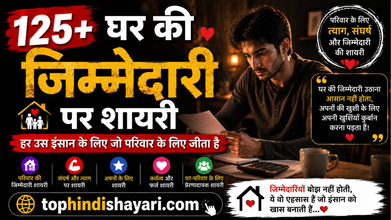 घर की जिम्मेदारी पर शायरी