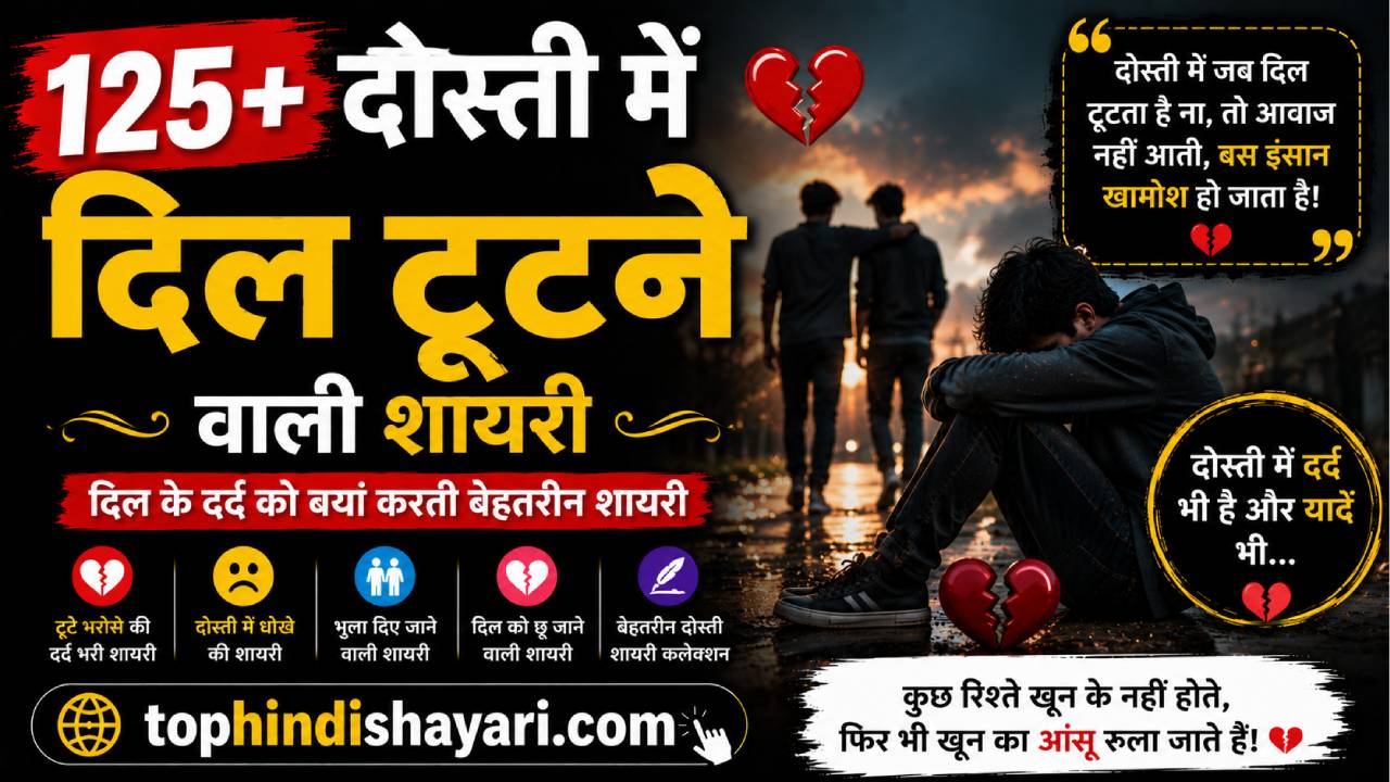 दोस्ती में दिल टूटने वाली शायरी