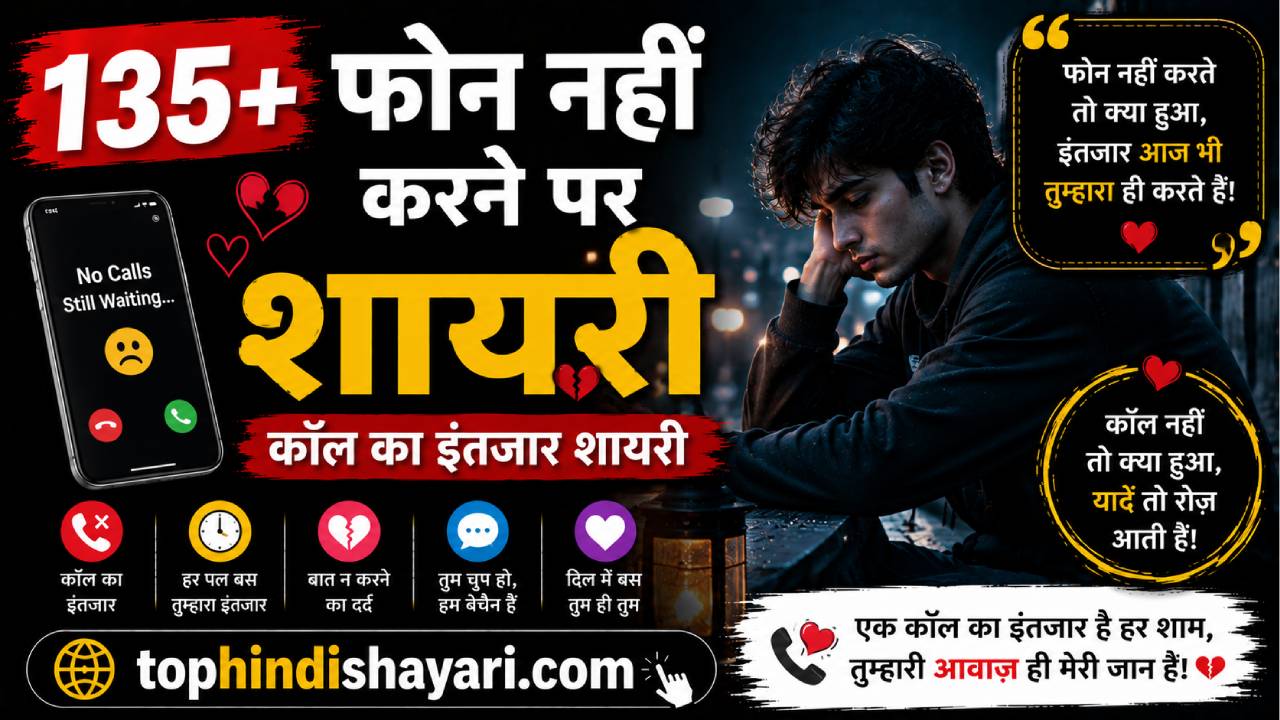 फोन नहीं करने पर शायरी