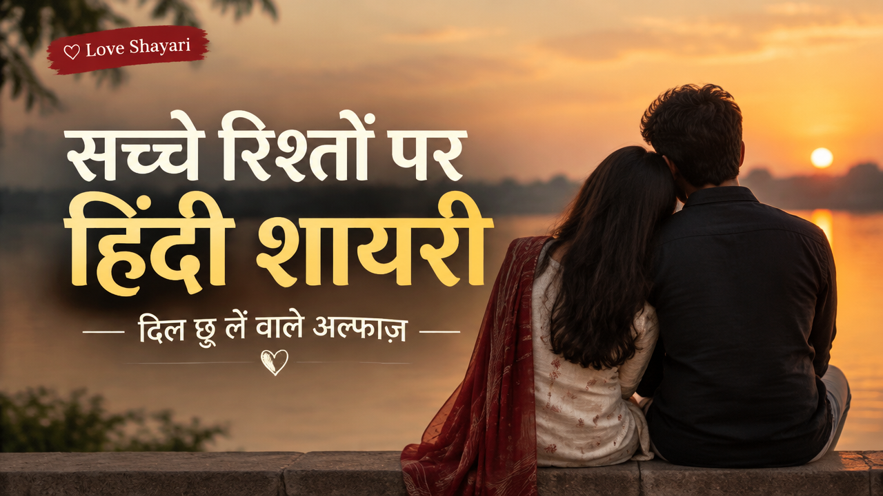 सच्चे रिश्तों पर हिंदी शायरी featured poster