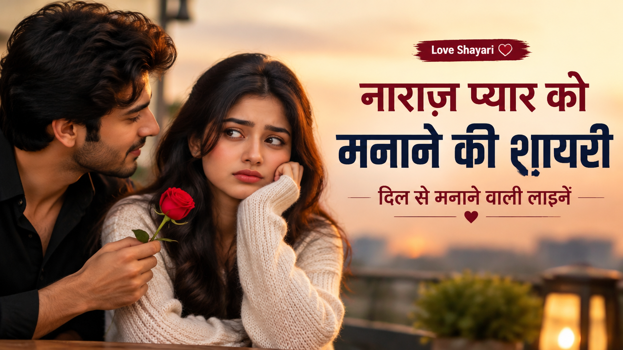 नाराज़ प्यार को मनाने की शायरी featured poster