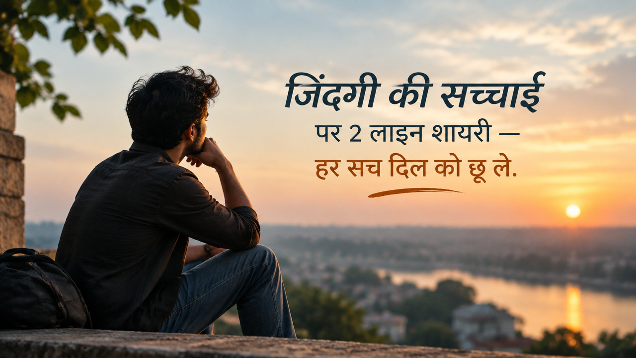 जिंदगी की सच्चाई पर 2 लाइन शायरी