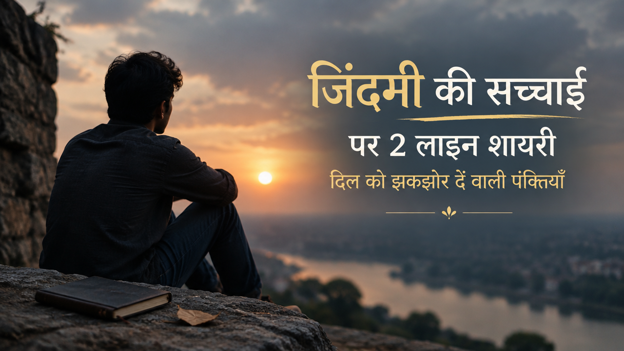 जिंदगी की सच्चाई पर 2 लाइन शायरी