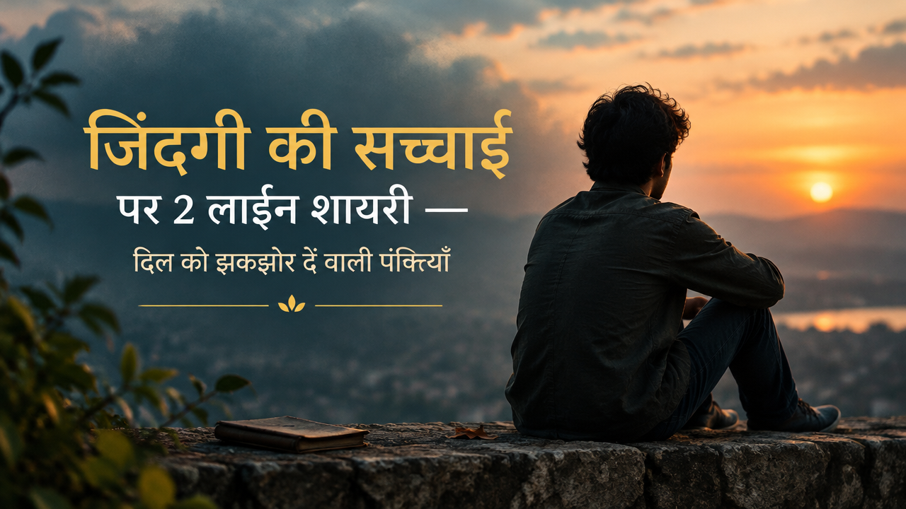 जिंदगी की सच्चाई पर 2 लाइन शायरी