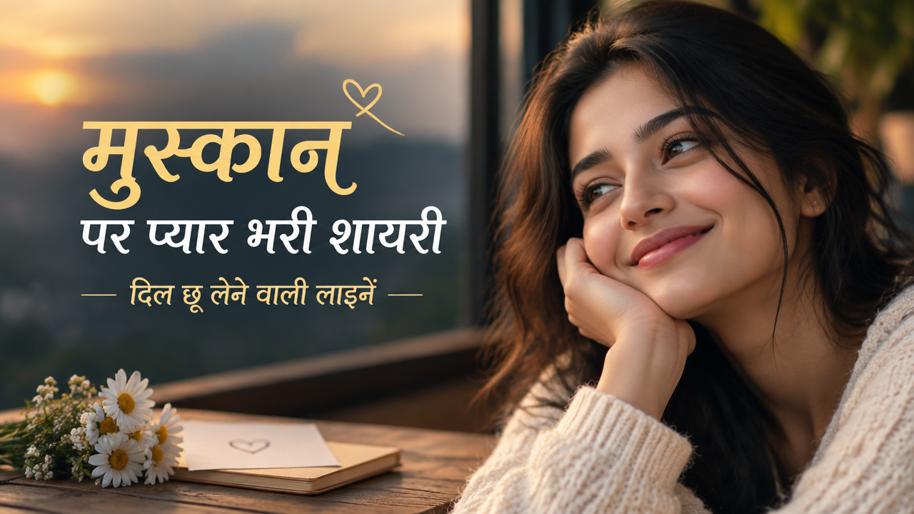 मुस्कान पर प्यार भरी शायरी