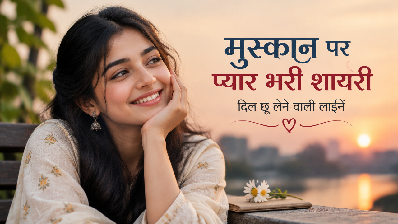 मुस्कान पर प्यार भरी शायरी